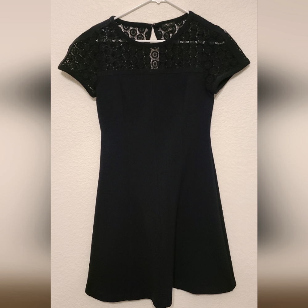 Ann Taylor navy blue lace dress size 2 petite